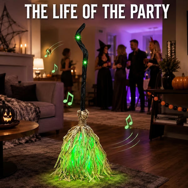 WitchGlow – 🧙‍♀️🧹 Animated Halloween Broom with Light & Sound