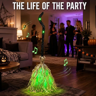 WitchGlow – 🧙‍♀️🧹 Animated Halloween Broom with Light & Sound