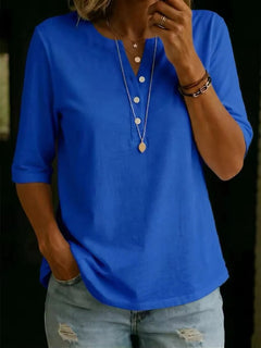 CottonEase Henley – Classic Button Split-Neck 100% Cotton T-Shirt