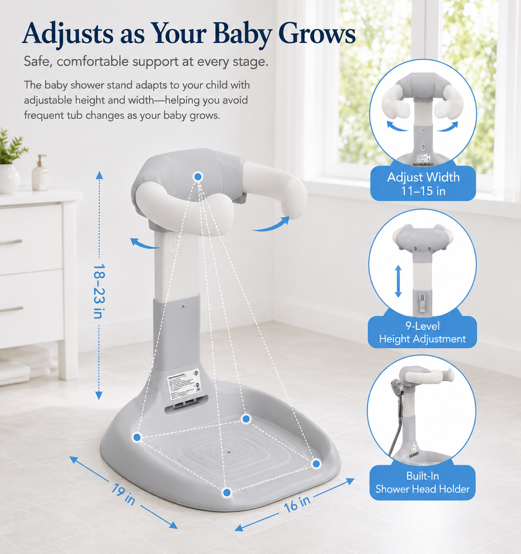 SplashSteady – Adjustable Baby Standing Bath Support Stand