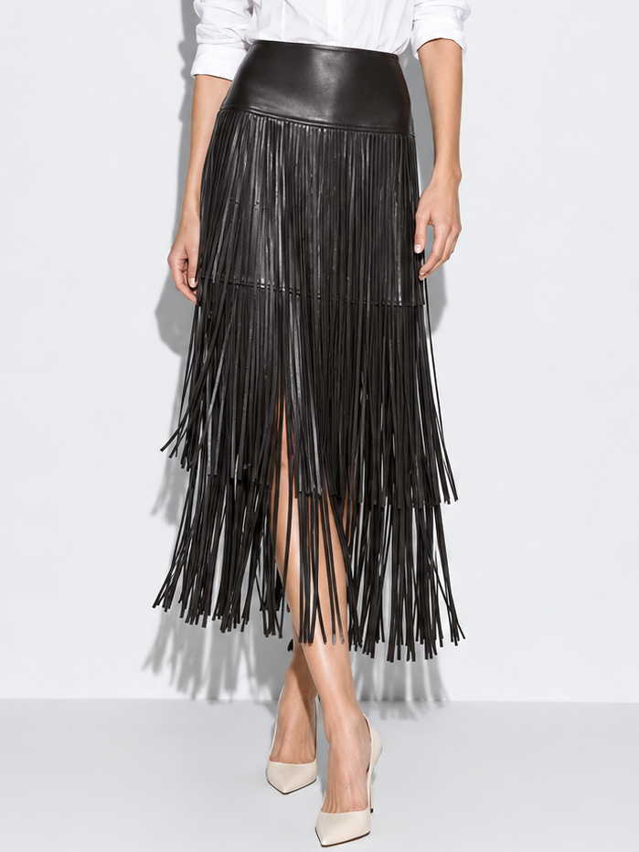 FringeMotion – Davina Tiered Fringe Skirt