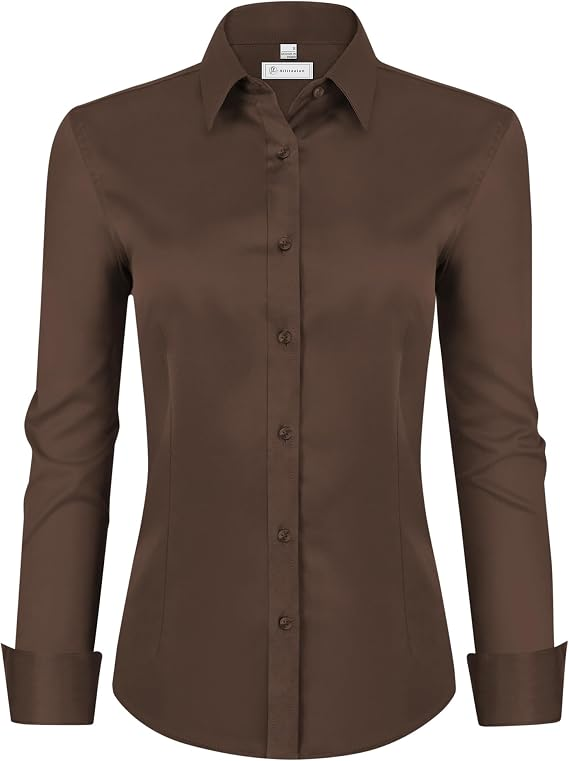 CrispCollar – Women's Classic-Fit Long-Sleeve Dress Shirt