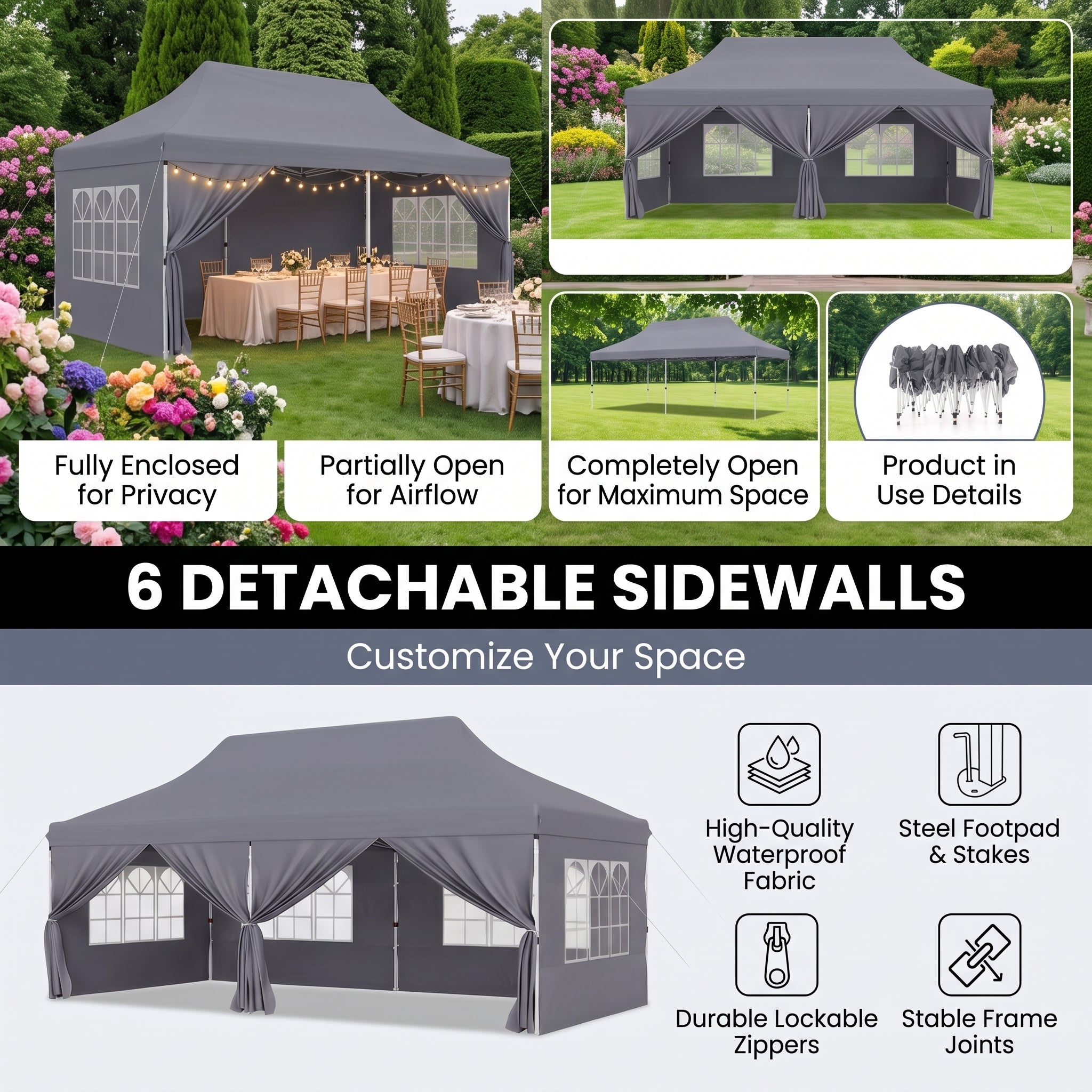 ShadeHaven – Heavy-Duty Pop-Up Canopy Tent with Removable Sidewalls