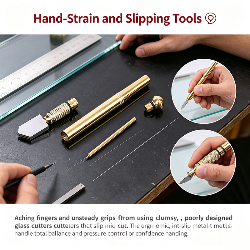 GlassGlide – Diamond Head Glass Cutter for 3–15mm Glass & Mirrors, Heavy-Duty Steel Blade🛠️