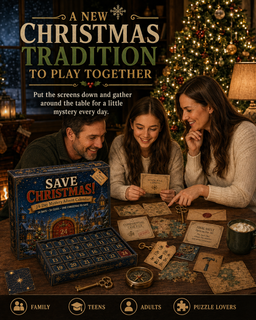 Family solving Mystery Advent Calendar together