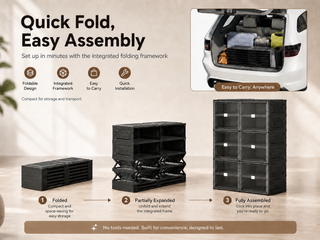ClearStack – Foldable Shoe Organizer with Magnetic Doors