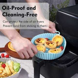 🔥 CrispNest – 6-Piece Non-Stick Silicone Air Fryer Baking Tray Set