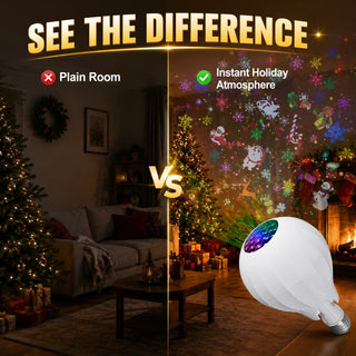 FestiveSpin – 🎄🎅💡 Rotating Christmas Projector Bulb