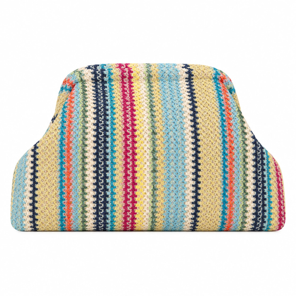SnapKnit – Snap-Shut Knitted Makeup Bag with Wide Opening
