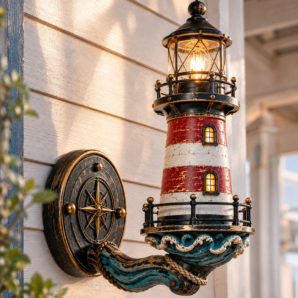 🌊🌊BeaconGlow – Vintage Coastal Lighthouse Wall Light