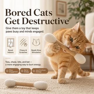 FeltSwab – Double-Ended Wool Cat Toy