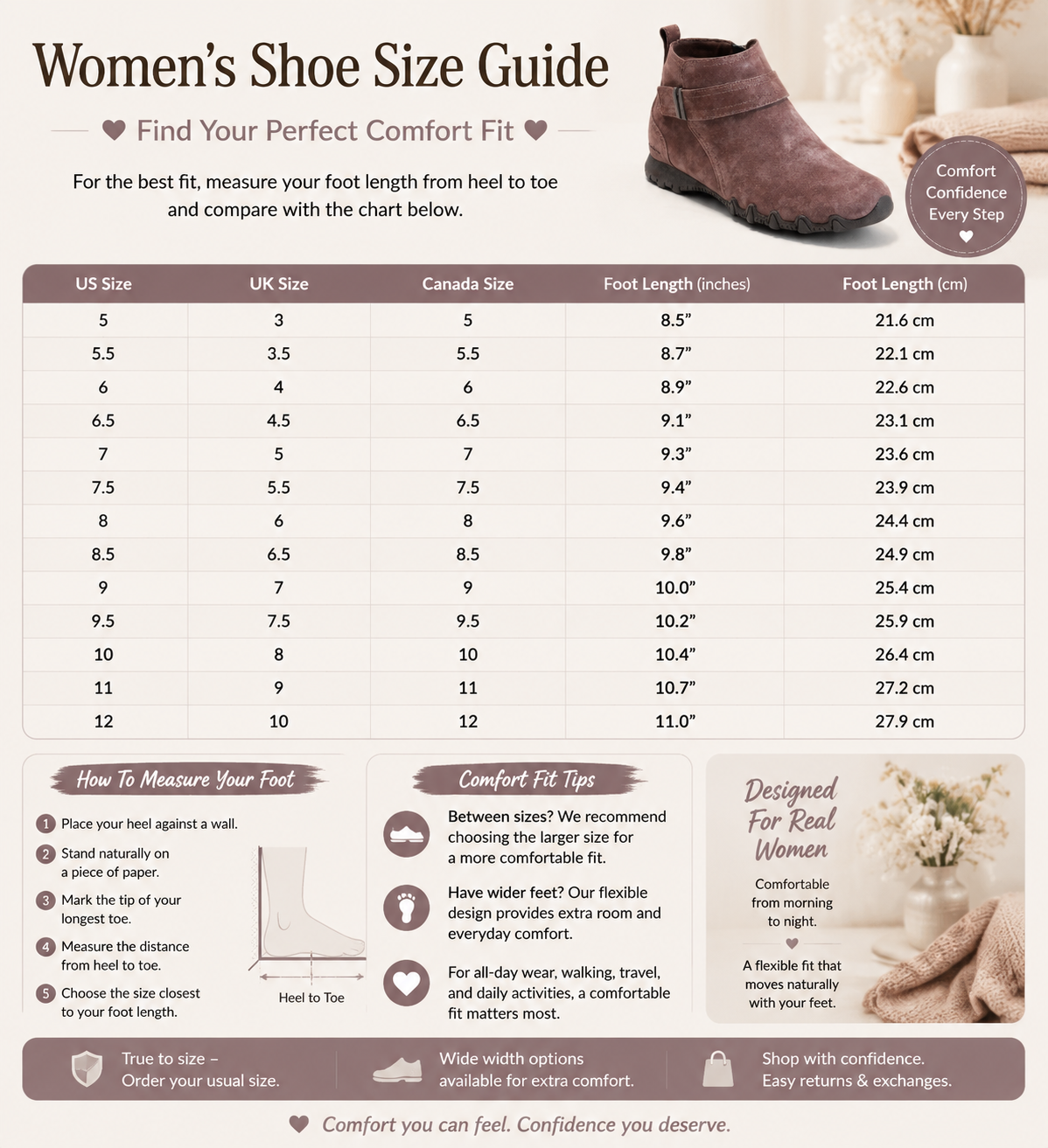 SuedeEase – Women’s Soft Suede-Like Comfort Ankle Boots