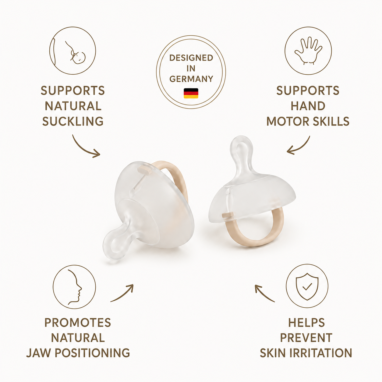 Nuckly – Breast-Like Premium Pacifier Starter Set, 2 Pack