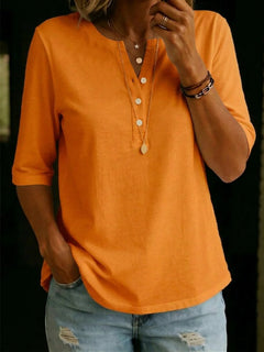 CottonEase Henley – Classic Button Split-Neck 100% Cotton T-Shirt