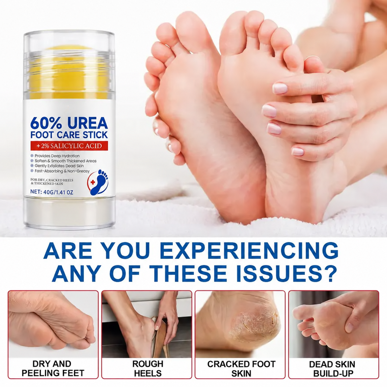 HeelGlide – 60% Urea Foot Care Stick for Dry, Cracked Heels