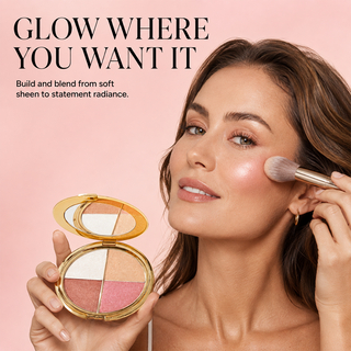 GlowQuad – 4-in-1 Glow Palette for Highlight, Bronze, Blush & Eyes