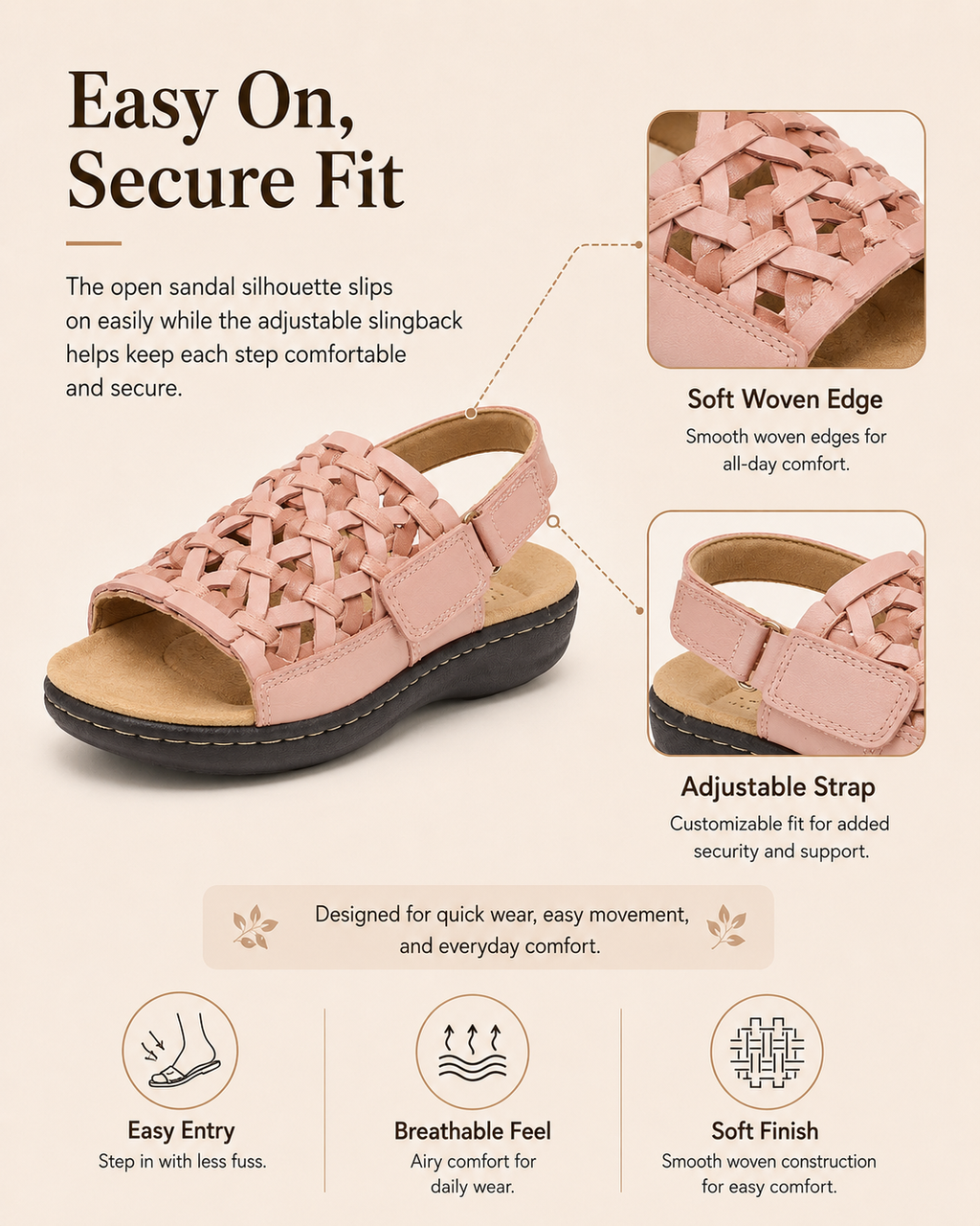 CloudWeave – Women’s Leather Slingback Sandals