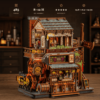 TavernTwist – Corner Tavern DIY Mechanical Wooden Model Kit