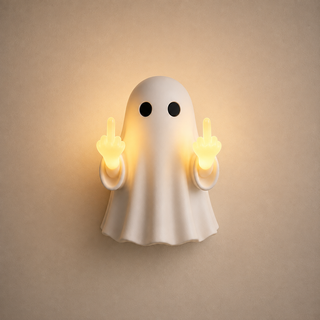 GrudgeGlow – Middle Finger Ghost Wall Night Light