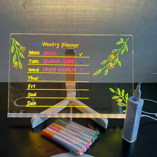 GlowSketch – Light-Up LED Drawing & Note Board with 7 Colour Pens