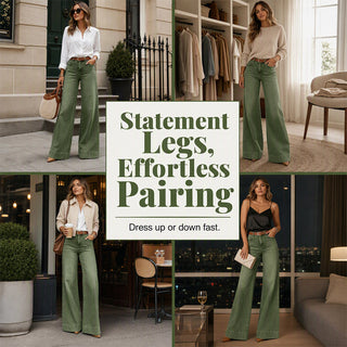 StrideLine – 👖 Women's Vintage High-Waisted Wide-Leg Jeans