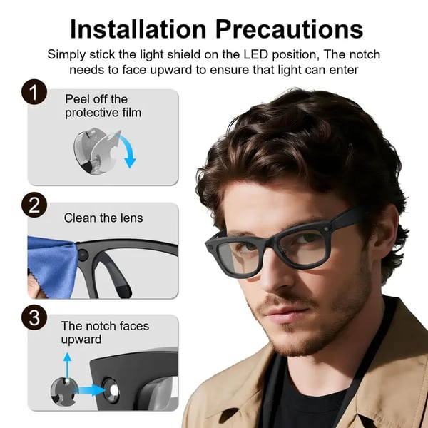 😎 LED Light Blocking Stickers for Smart Glasses – Discreet Privacy Cover