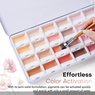 TerraMuse – 24-Color Opaque Watercolor Set in Warm Terracotta