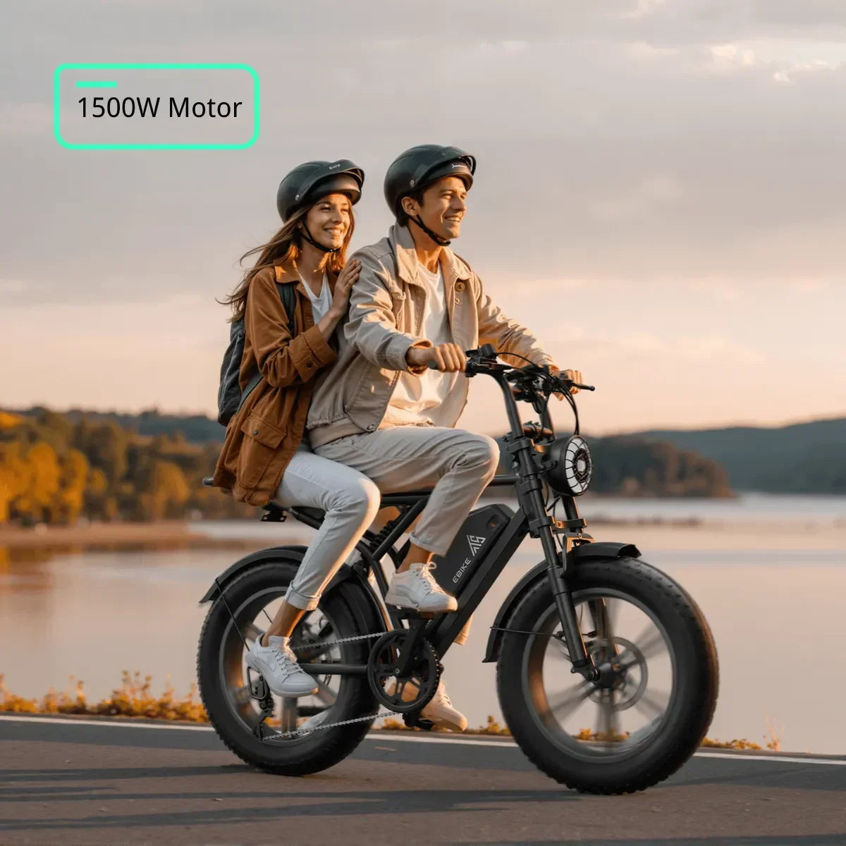 TrailThunder – 1500W Full-Suspension Moped-Style Electric Bike with 20" Fat Tires