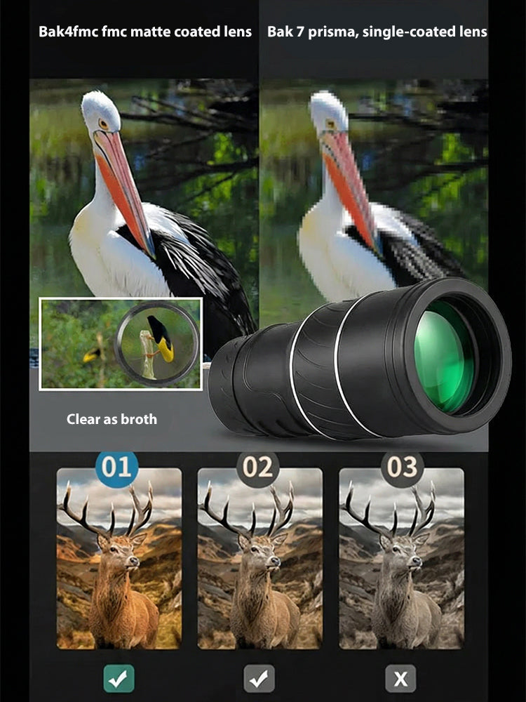 TrailSight – 16x52 HD Monocular, IPX5 Waterproof & Fog-Proof🧭🔭