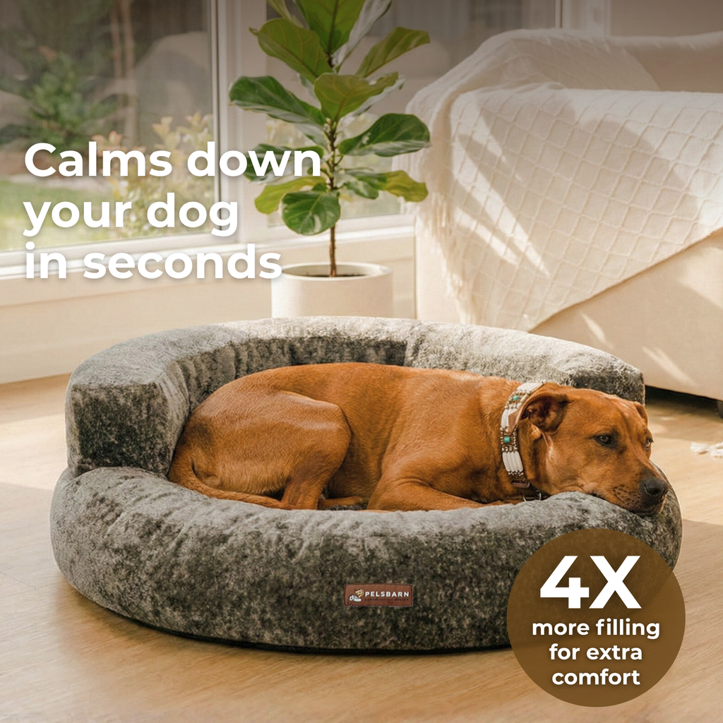 CloudNest – Orthopedic Velvet Dog Bed with Raised Bolsters