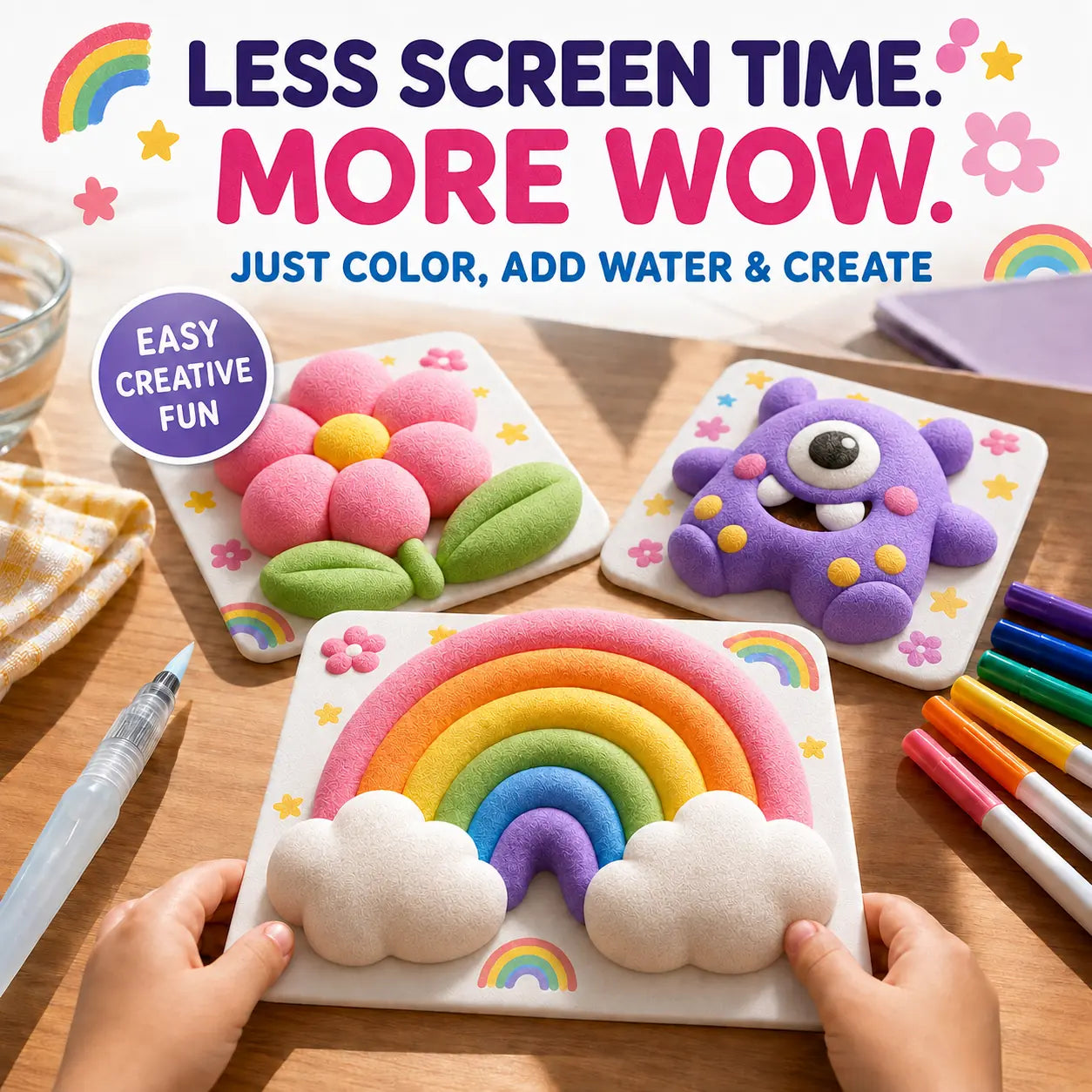 Soft foam-textured 3D art material