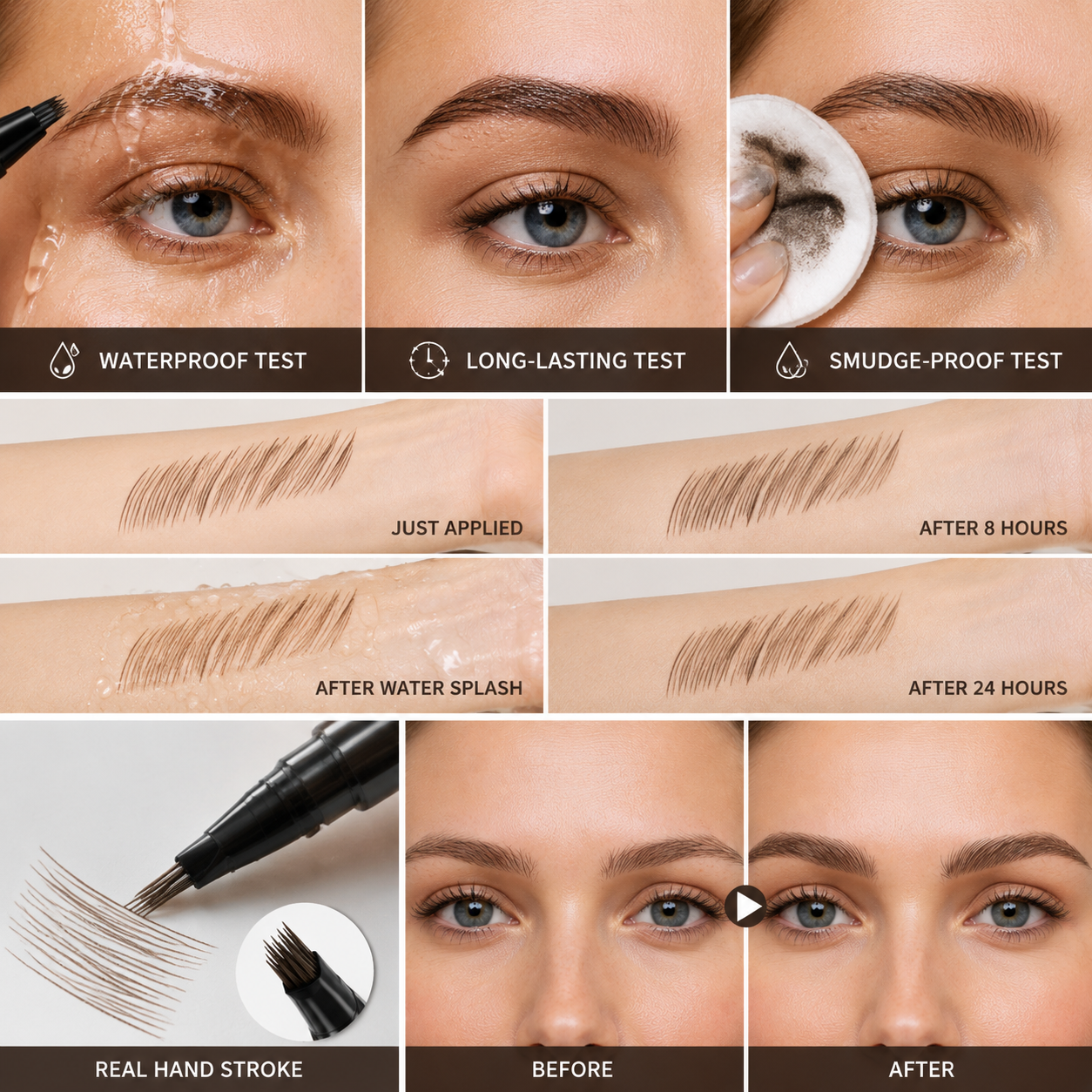 BrowStroke – Waterproof Hair-Like Brush-Tip Brow Pen, Set of 2