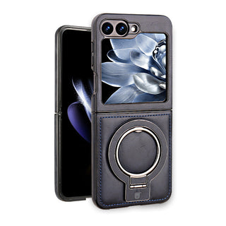 FlipLuxe Leather Ring Case – Magnetic Stand Case for Samsung Galaxy Z Flip 3 to 7