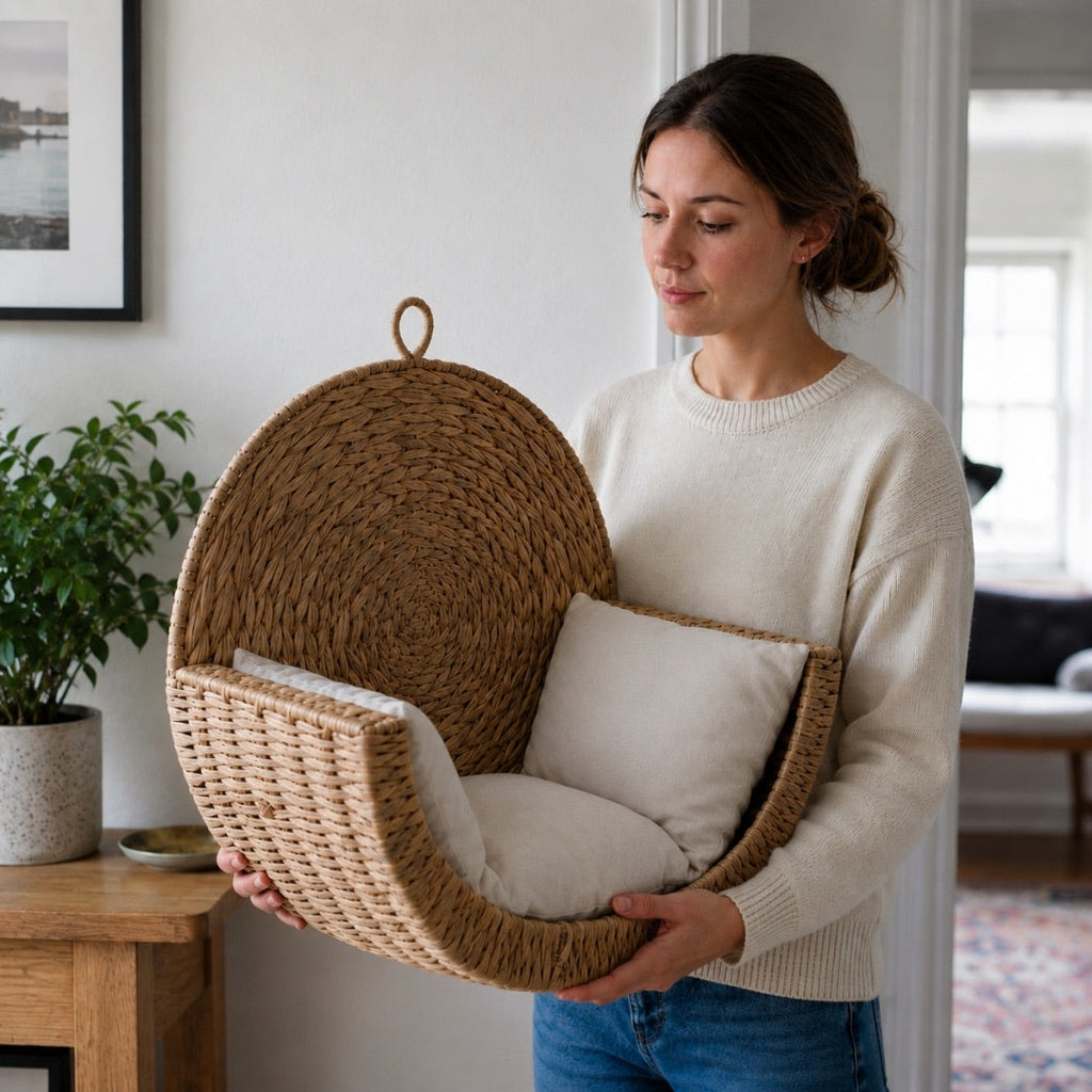 LoftNest – Handwoven Wall-Mounted Cat Bed