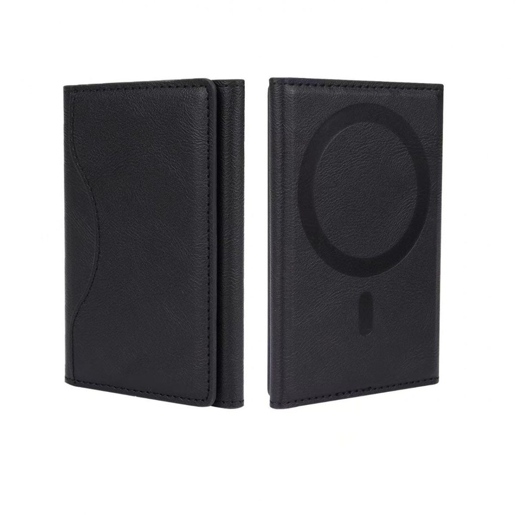 FoldMate – Tri-Fold MagSafe Leather Card Holder & Phone Kickstand