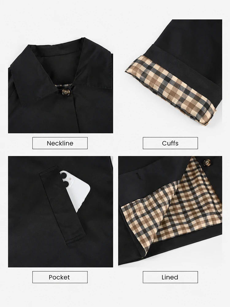 TrenchEase – Classic Cropped Trench Jacket