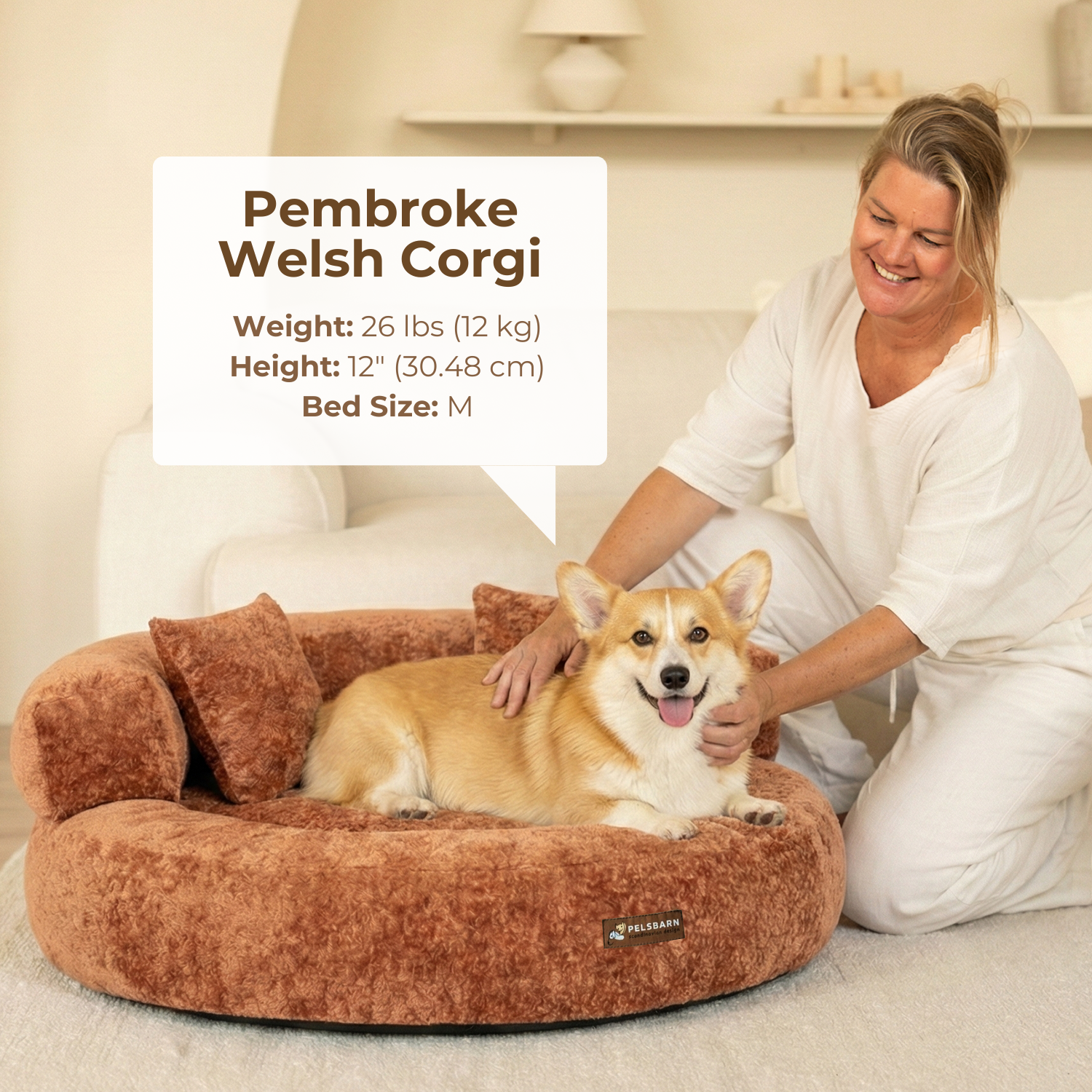 CloudNest – Orthopedic Velvet Dog Bed with Raised Bolsters