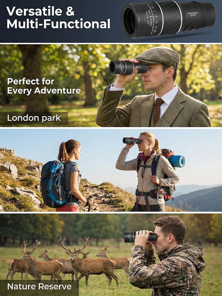TrailSight – 16x52 HD Monocular, IPX5 Waterproof & Fog-Proof🧭🔭