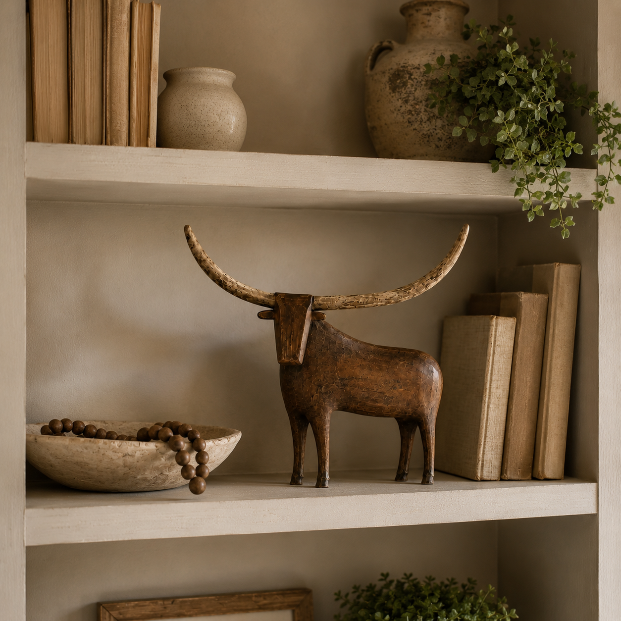 LonghornLore – Vintage Folk Art Longhorn Bull Sculpture