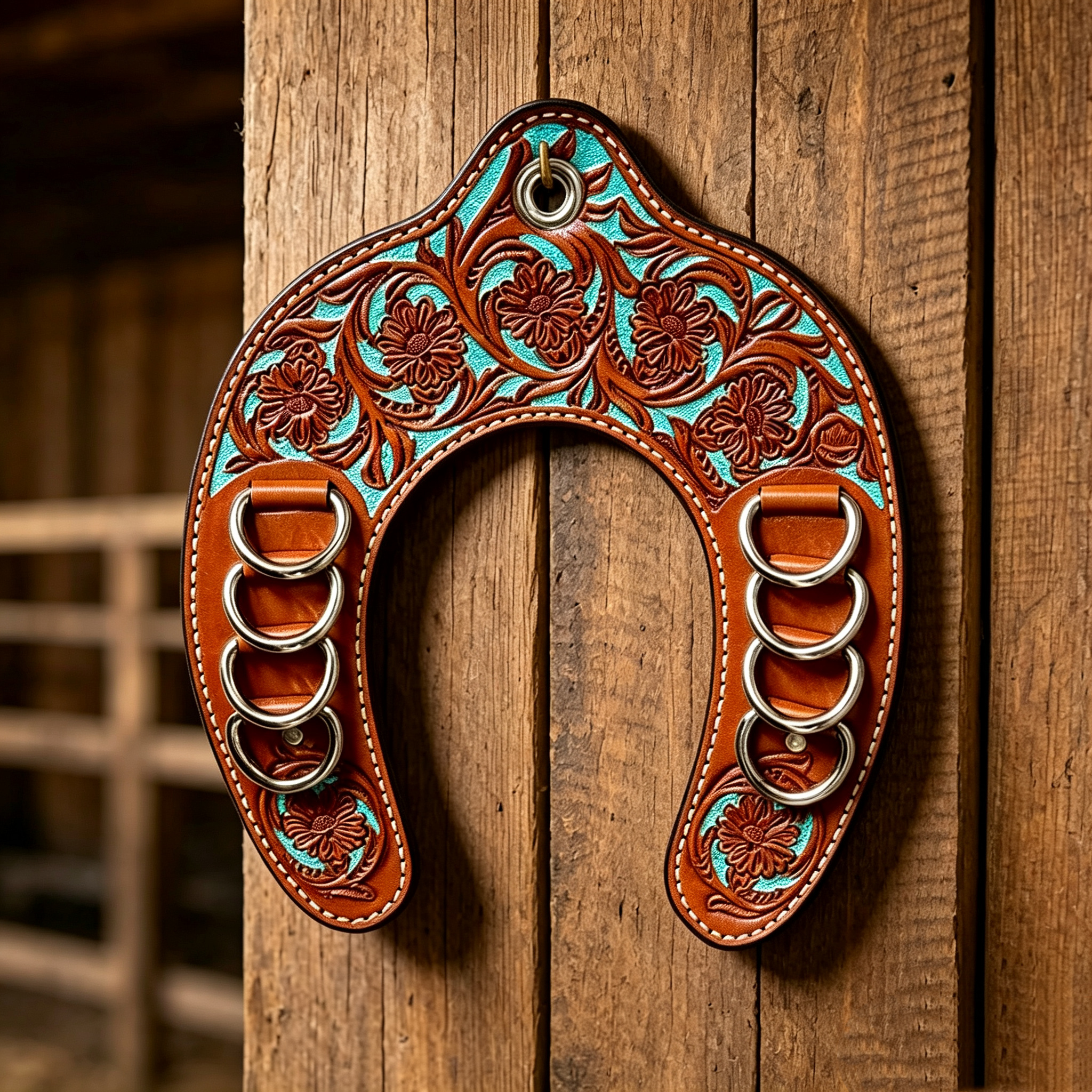 RagShoe – 🔥 Handcrafted Leather Horseshoe Wild Rag Holder | Western Scarf & Bandana Organizer 📦