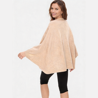 CozyDrape – 100% Merino Wool Wrap with Built-In Sleeve Openings