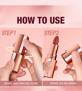 How to apply O.TWO.O Misty Kiss Color-Lock Velvet Matte Lipstick