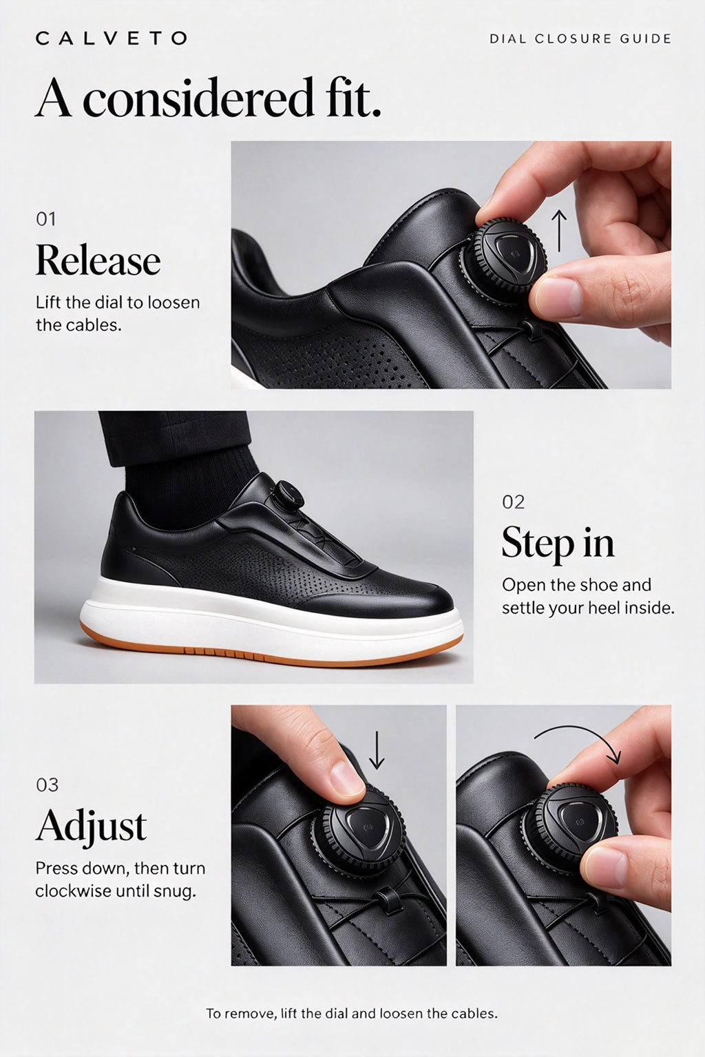 DialStride – Genuine Leather Round-Toe Casual Sneakers
