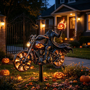 SpookRider – 🔥 Halloween Motorcycle Windmill Yard Stake 🎃🏍️