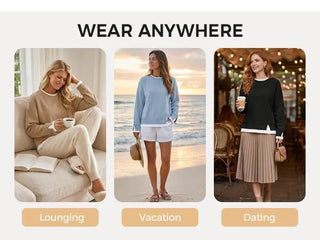 LayerEase – Women’s Oversized Faux Two-Piece Sweatshirt