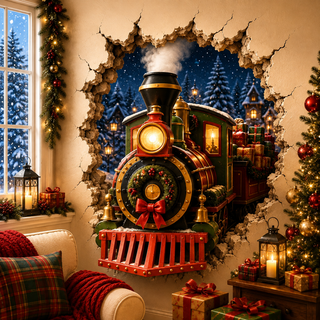 YuleBreak – 🔥 19.7 in (50.0 cm) Christmas Breaking Through the Wall Decal