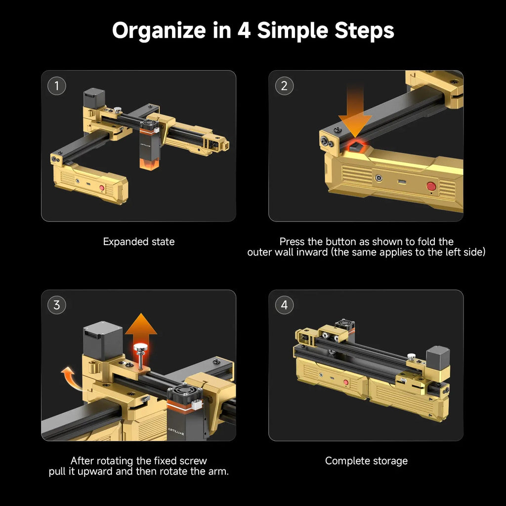 FoldBeam – 💥💥 Portable Wi-Fi Laser Engraver with App Control & Precision Engraving