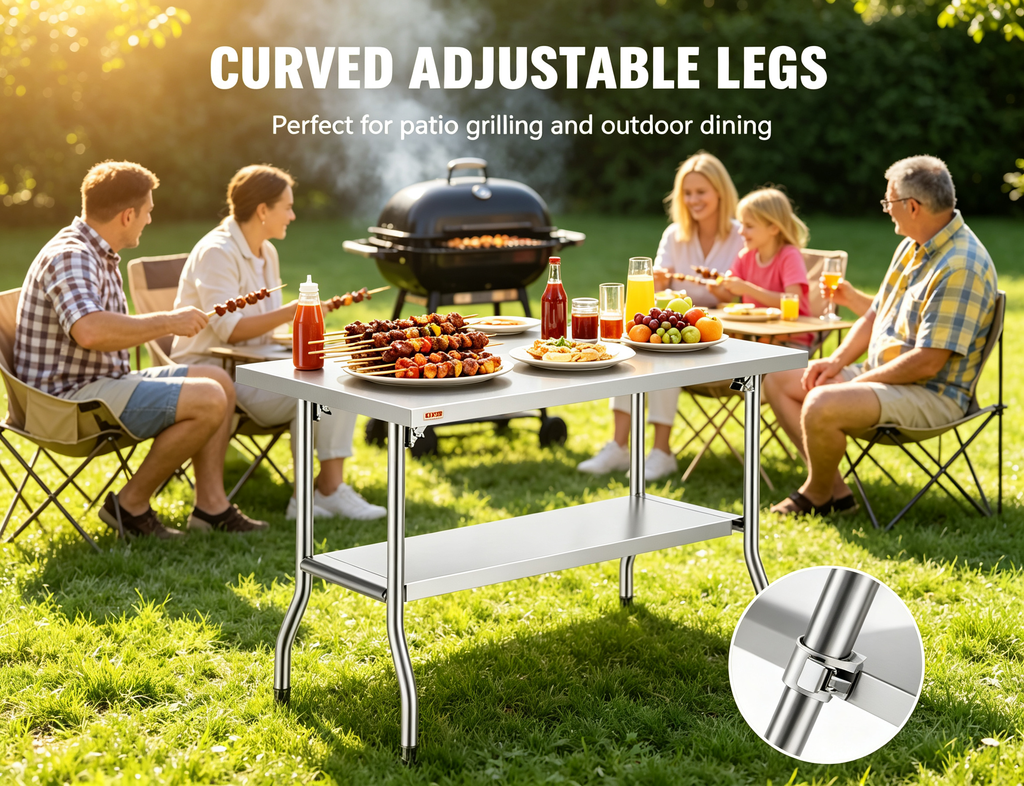 PrepFold – Stainless Steel Outdoor Prep Work Table