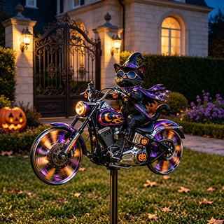 SpookRider – 🔥 Halloween Motorcycle Windmill Yard Stake 🎃🏍️