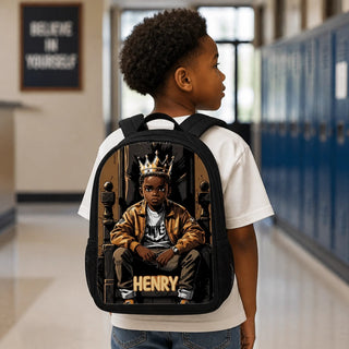CrownPack – Personalized Afro Art Kids Backpack With Custom Name